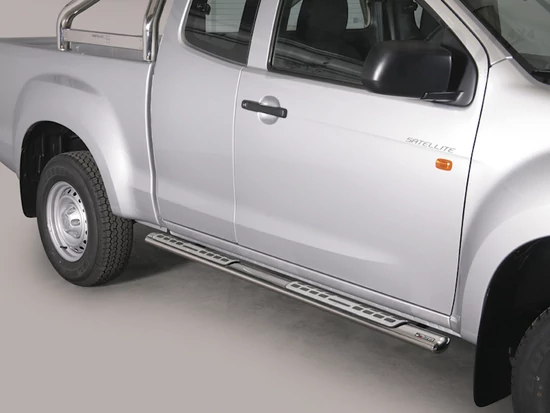 Misutonida csőküszöb - 1 pár, design betéttel, ovális - D-Max E/C 2012-2020