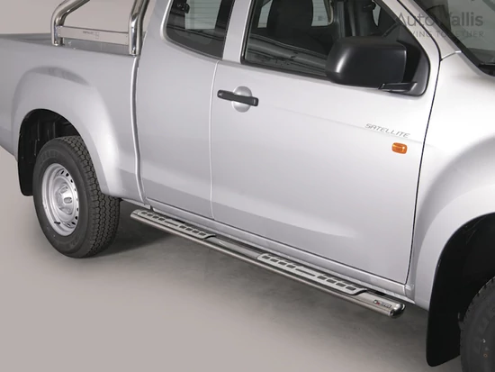 Misutonida csőküszöb - 1 pár, design betéttel, ovális - D-Max E/C 2012-2020