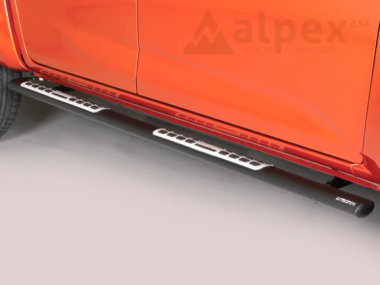 Misutonida csőküszöb - 1 pár, design betéttel, ovális - fekete - D-Max D/C 2020-