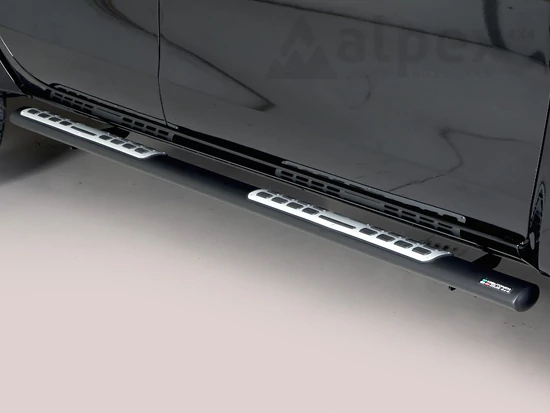 Misutonida csőküszöb - 1 pár, design betéttel, ovális - fekete - Ssangyong 2018-